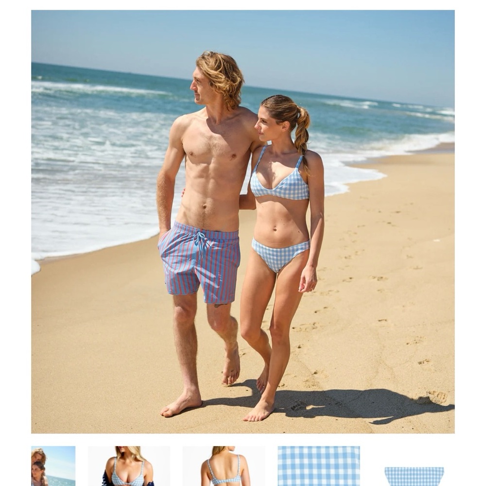 Blue Gingham Bikini Set - Picture 1 of 6